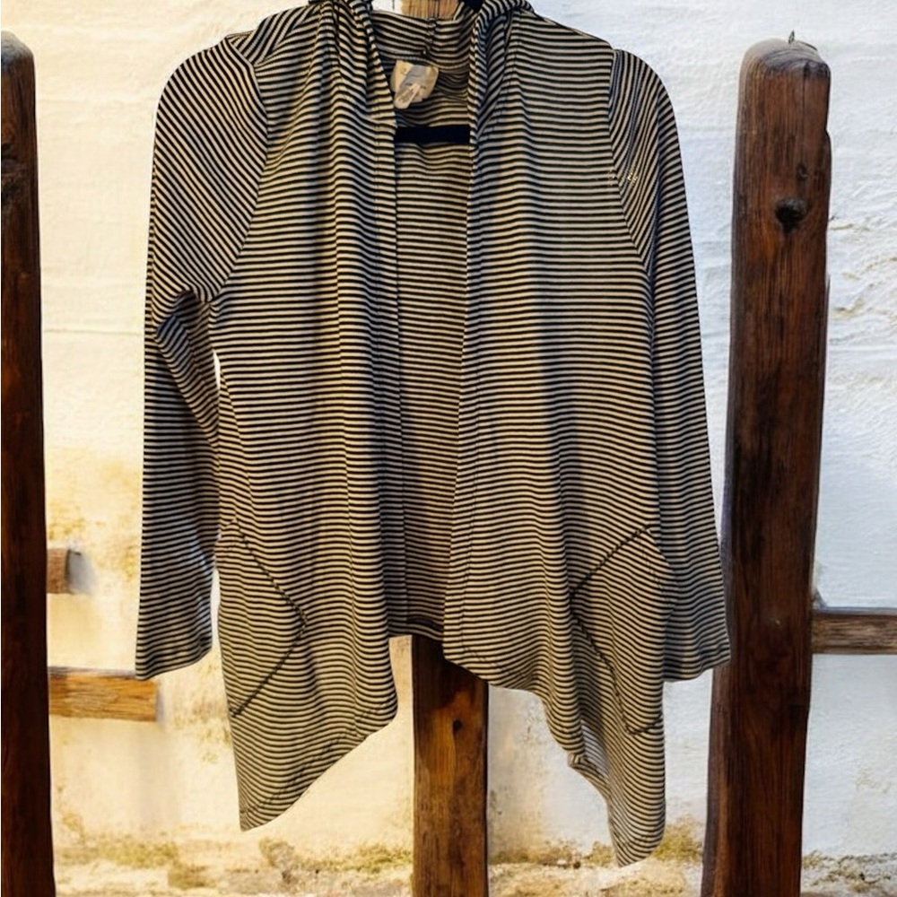 Striped Open Front Cardigan